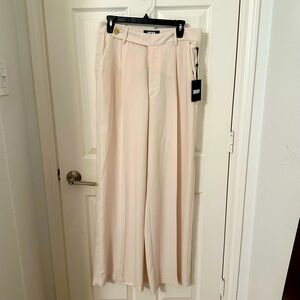 DKNY Cream Wide-Leg Trousers